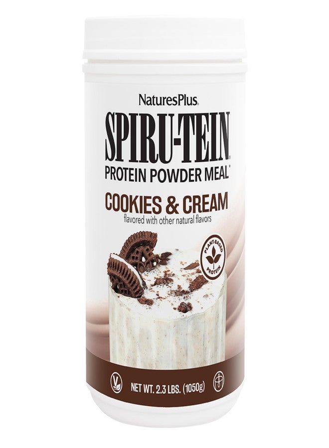 NaturesPlus Natures Plus SPIRU-TEIN Shake - Cookies & Cream - 2.3 lbs, Spirulina Protein Powder - Plant Based Meal Replacement, Vitamins & Minerals for Energy - Vegetarian - 30 Servings - Image 1
